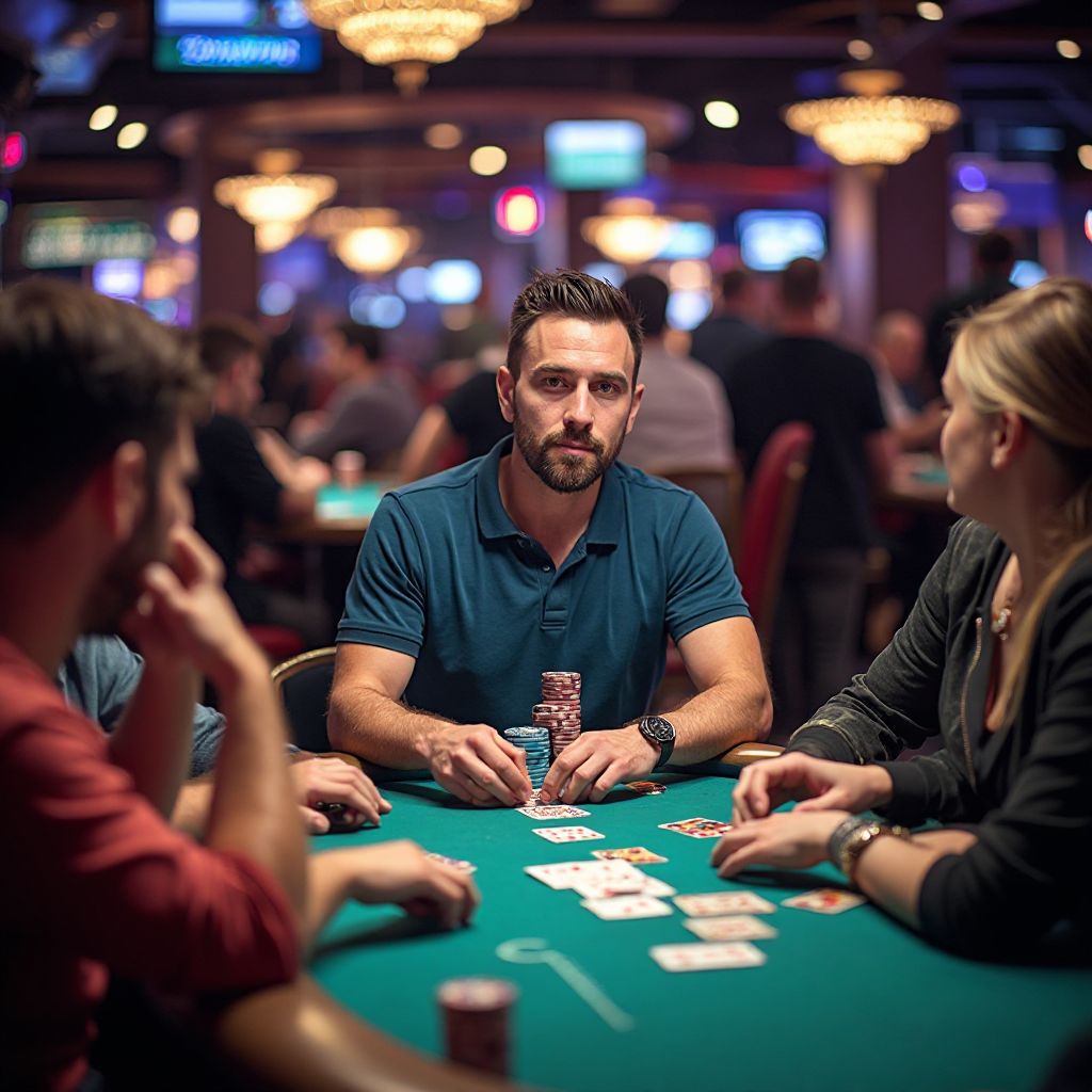 Mesa de torneio de poker no The Grand House